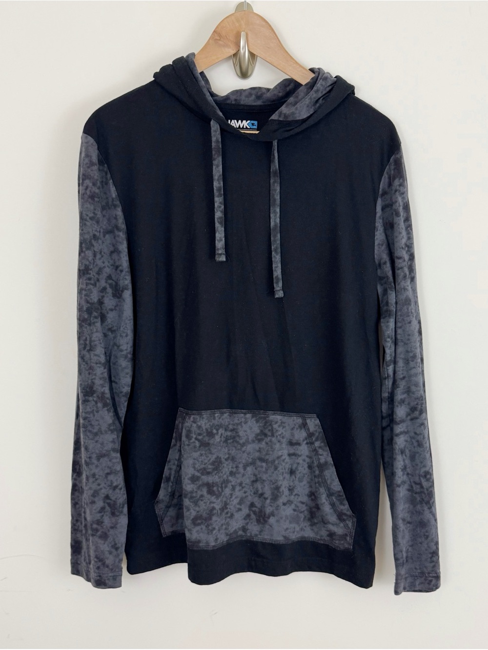Tony Hawk Men's Pullover Hooded T-Shirt Black & Gray Size Medium